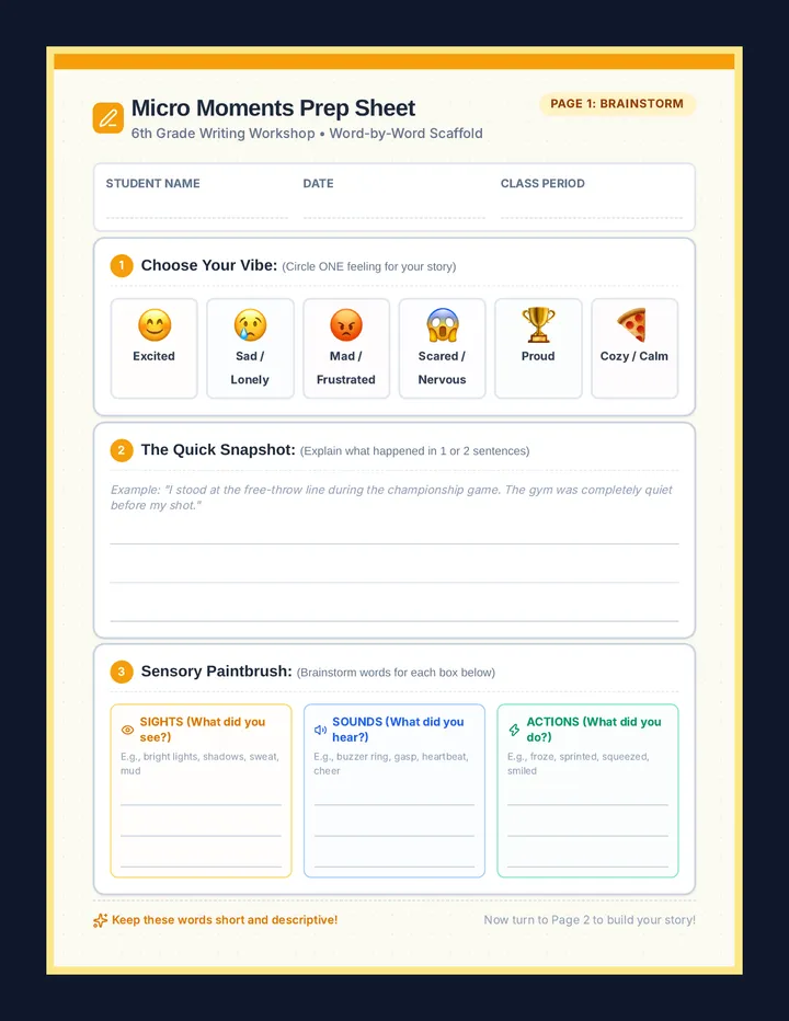 Micro Moments Prep Sheet