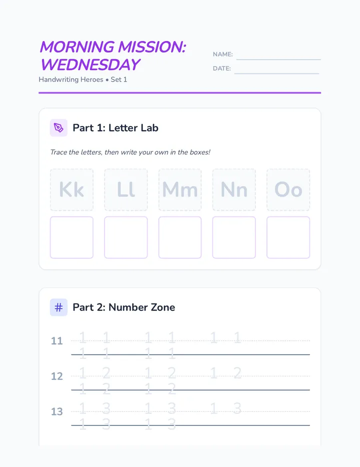 Wednesday Morning Mission Worksheet