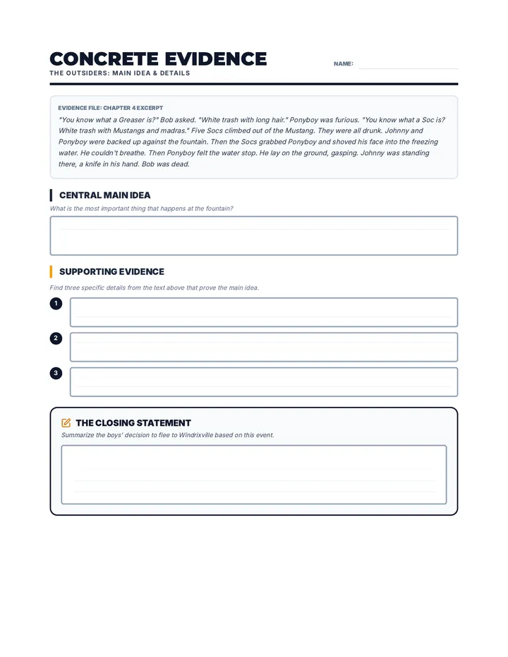 Concrete Evidence Worksheet 4-6