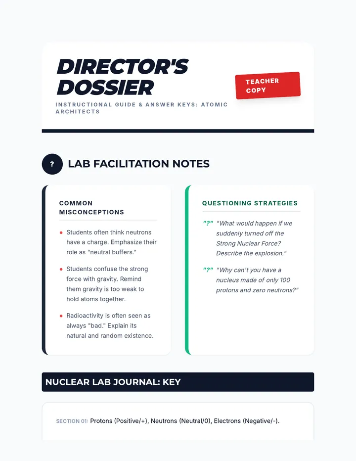 Atomic Architect Teacher Key