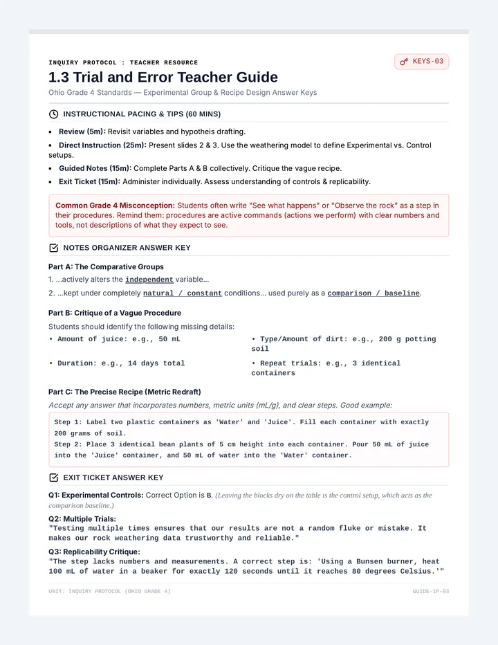 Trial and Error Teacher Guide