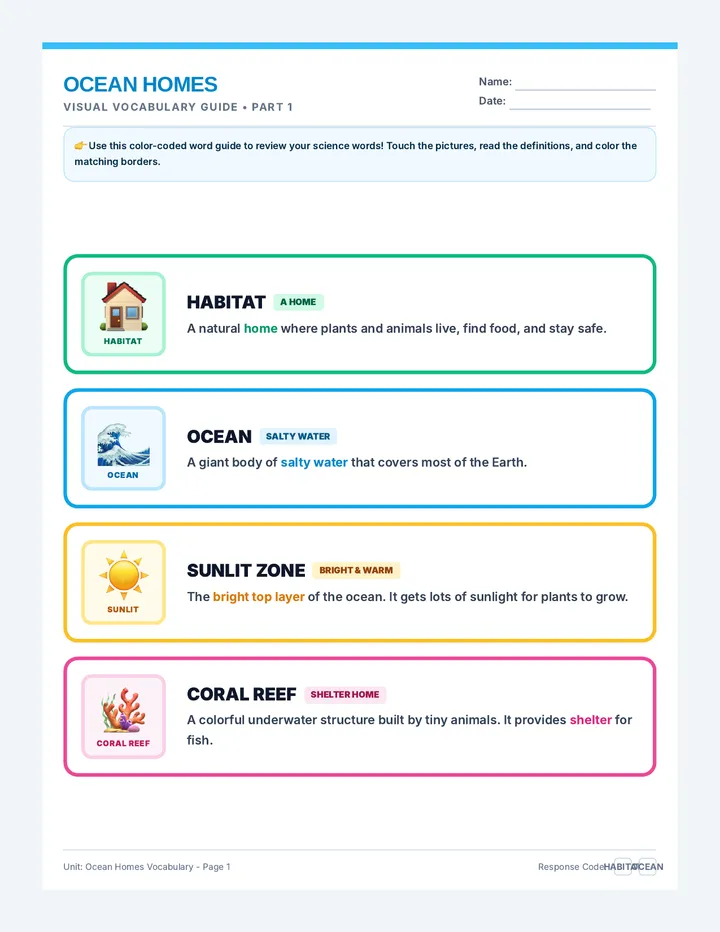 Ocean Words Visual Guide