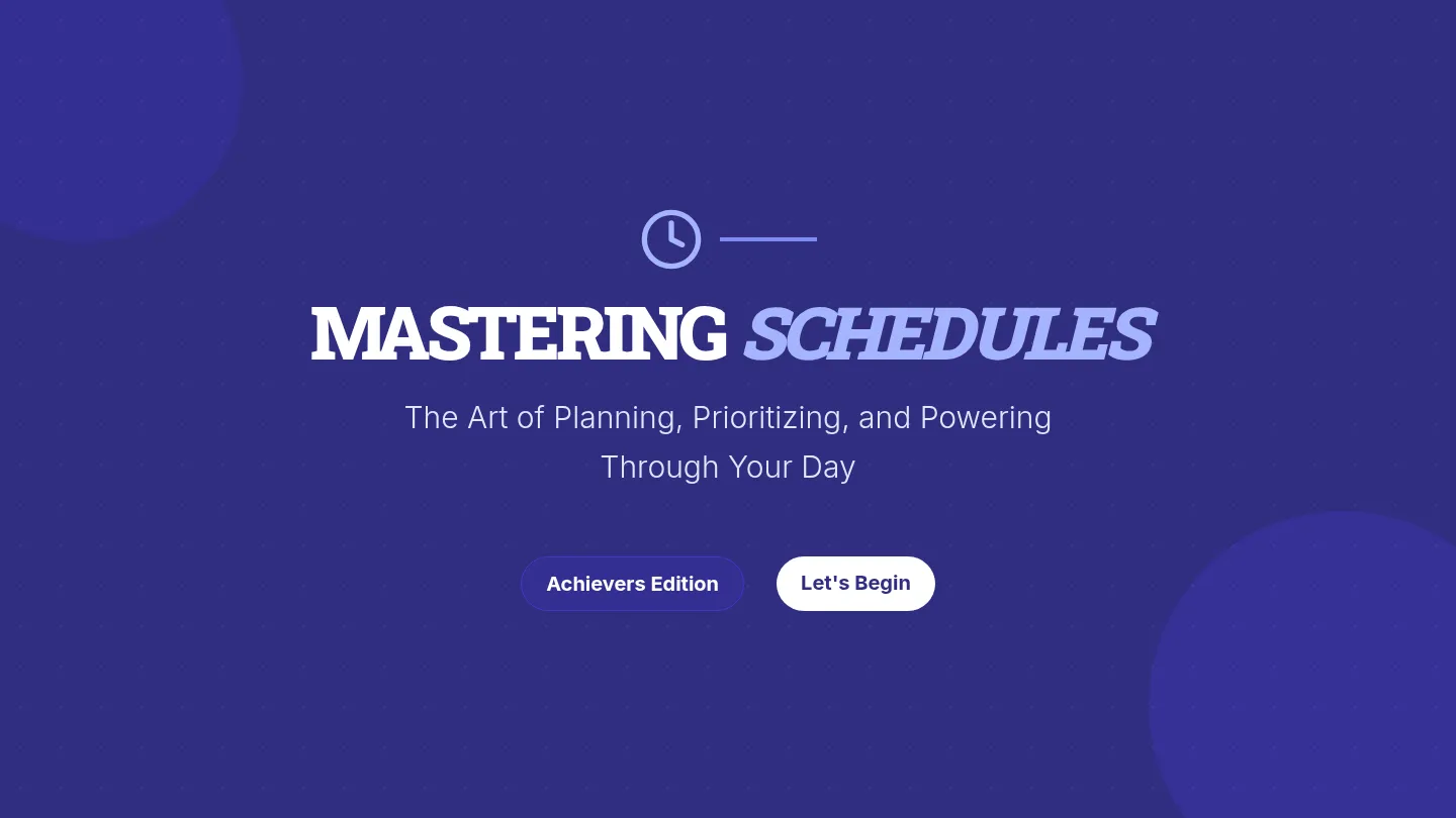 Mastering Schedules Presentation Slides