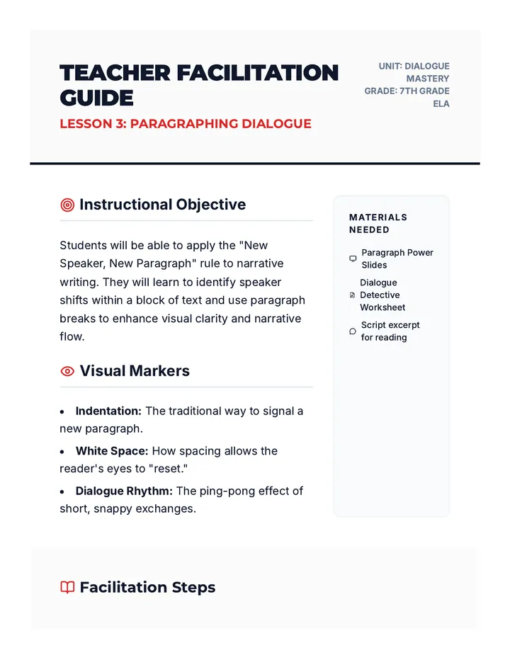 Speaker Shift Teacher Guide