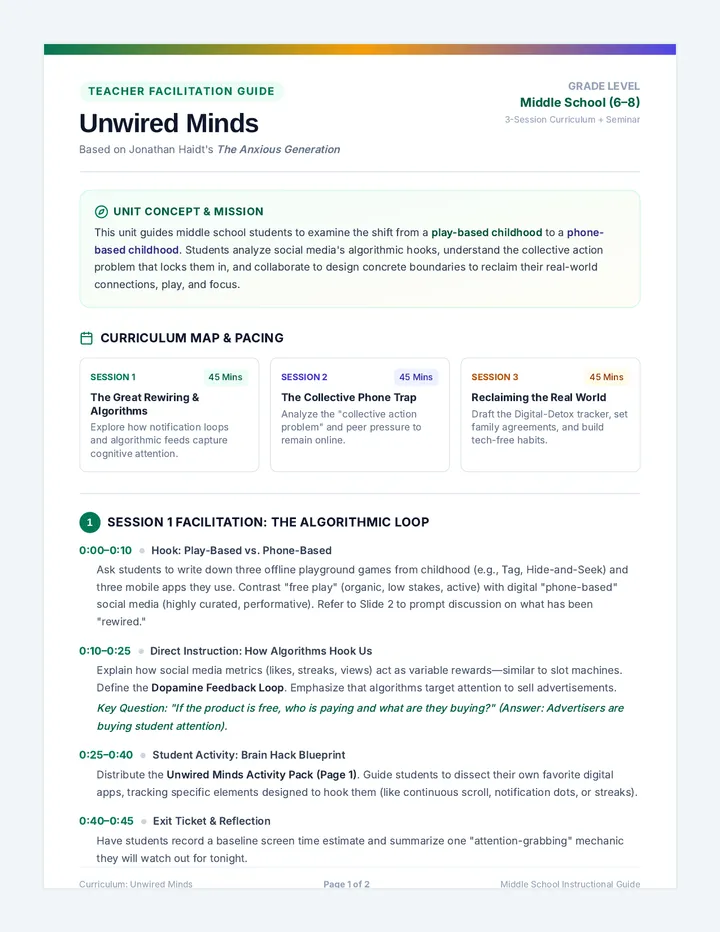 Unwired Minds Teacher Guide