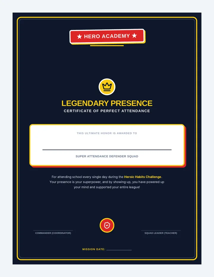 Hero Attendance Certificates