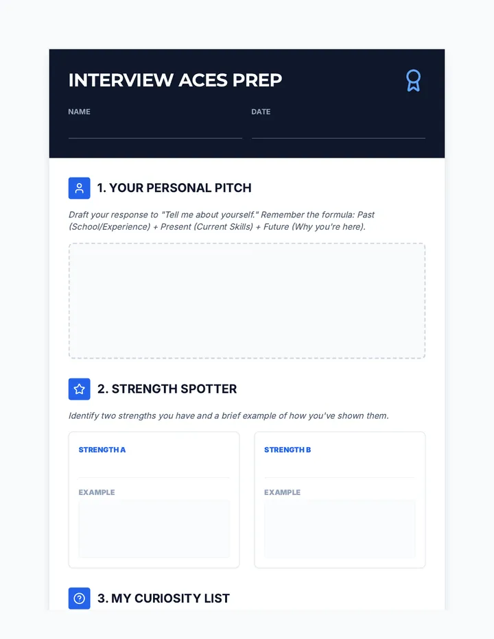 Interview Prep Worksheet