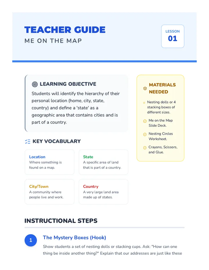 Me on the Map Teacher Guide