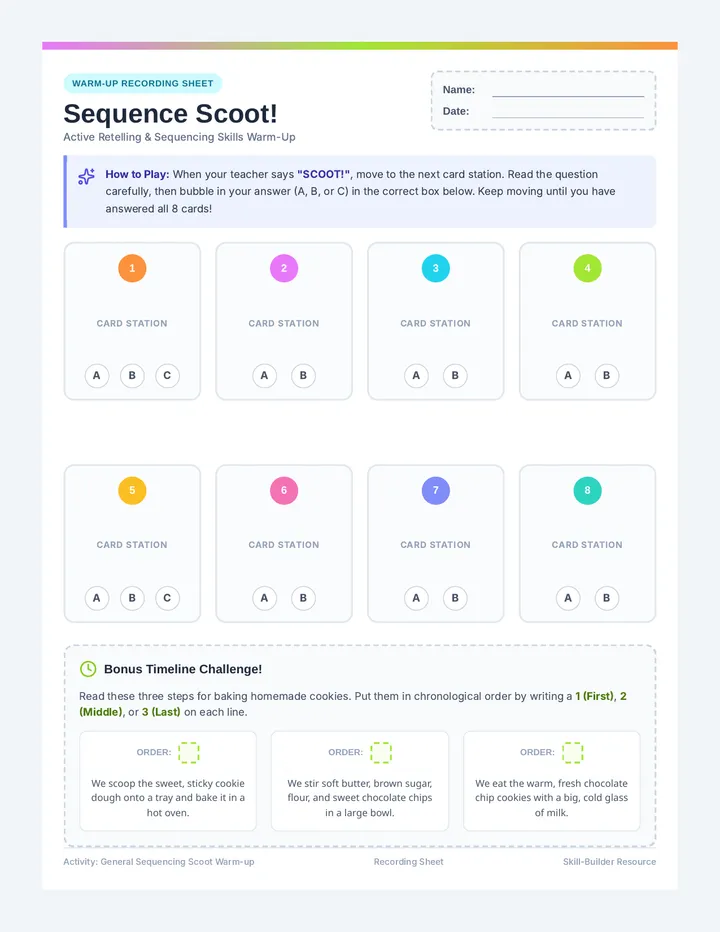 Sequence Scoot Sheet