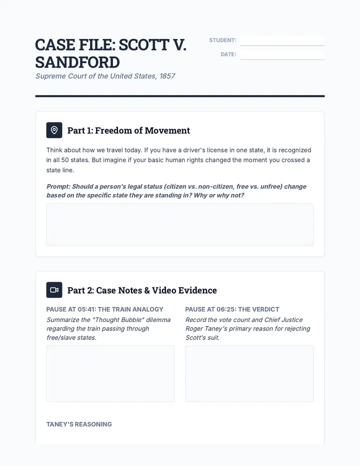 Dred Scott Case File Worksheet