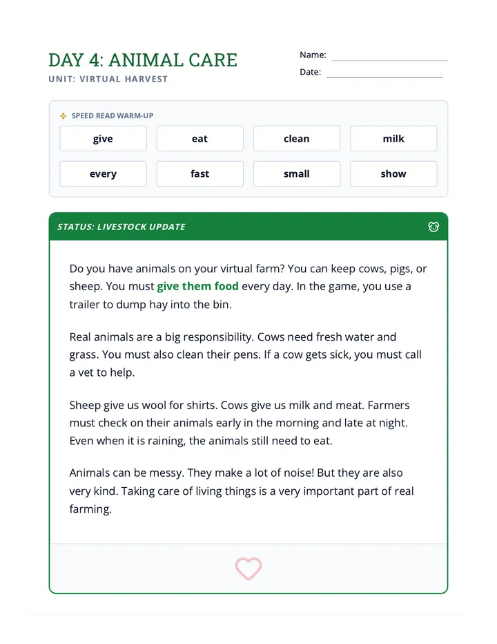 Virtual Harvest Day 4 Packet