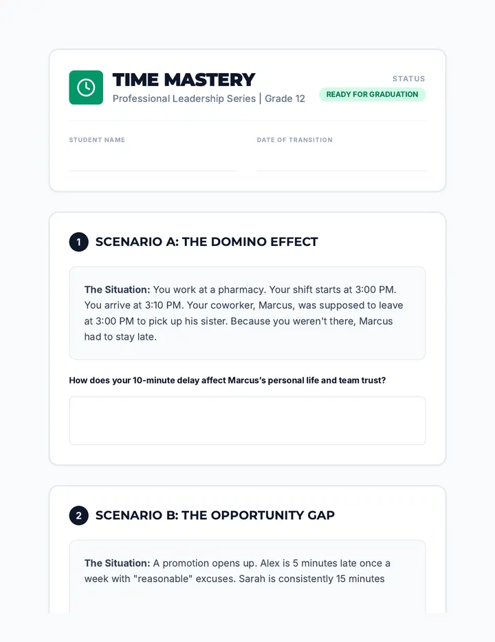 Time Mastery Worksheet