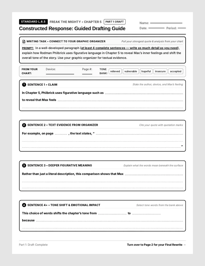 Freak Constructed Response Sheet