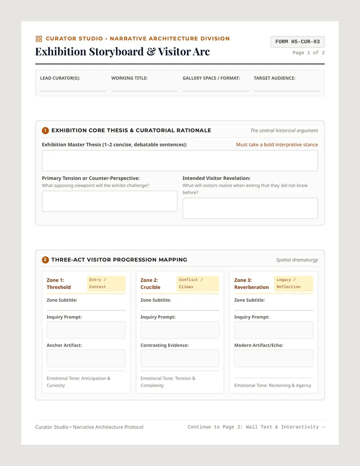 Curator Storyboard Template