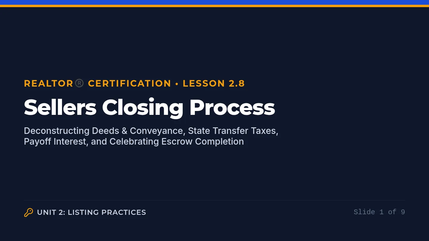 Sellers Closing Slides