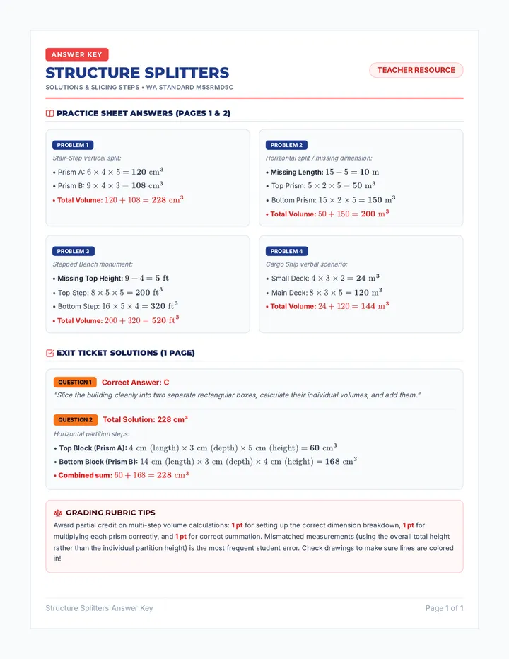 Structure Splitters Answer Key