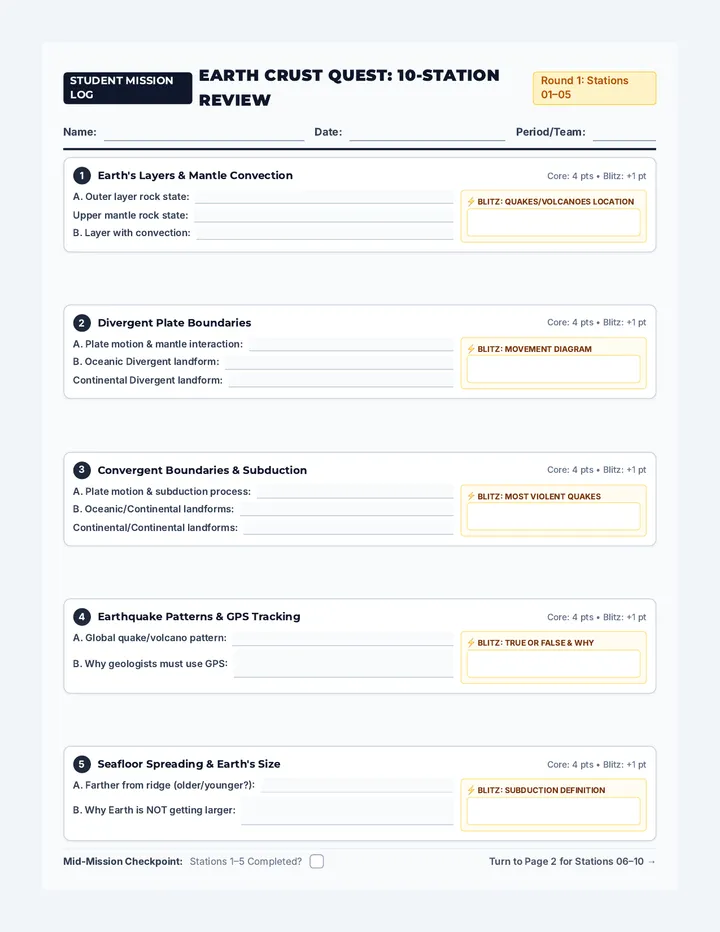 Mission Tracker Worksheet
