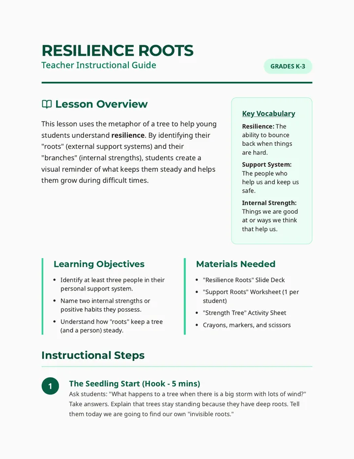 Resilience Roots Teacher Guide