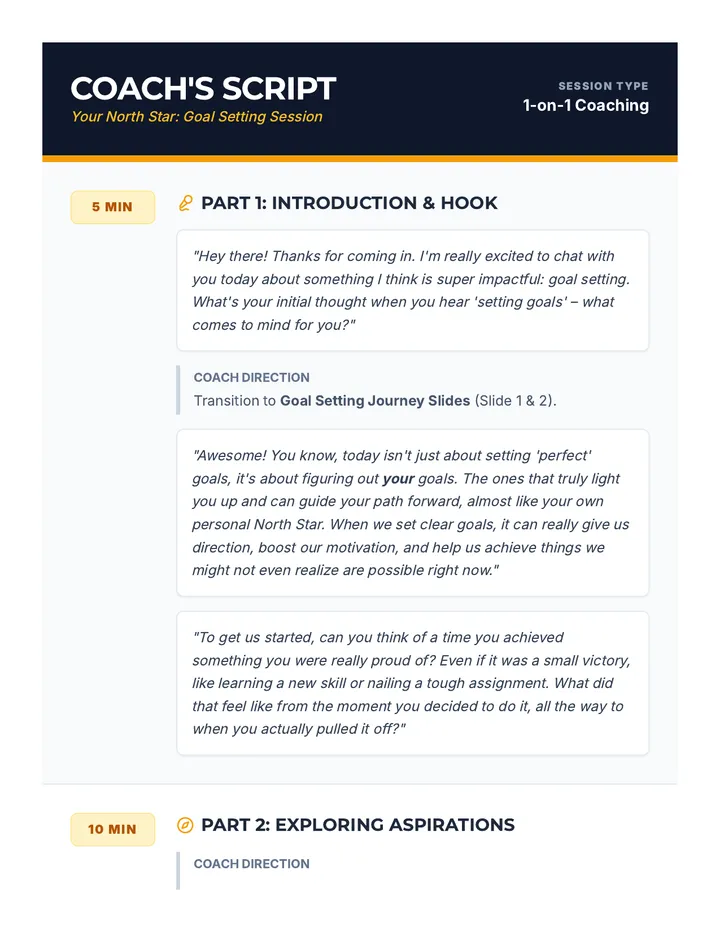 Goal Setting Coach Script