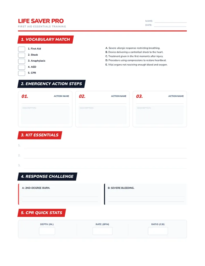 Life Saver Pro Worksheet