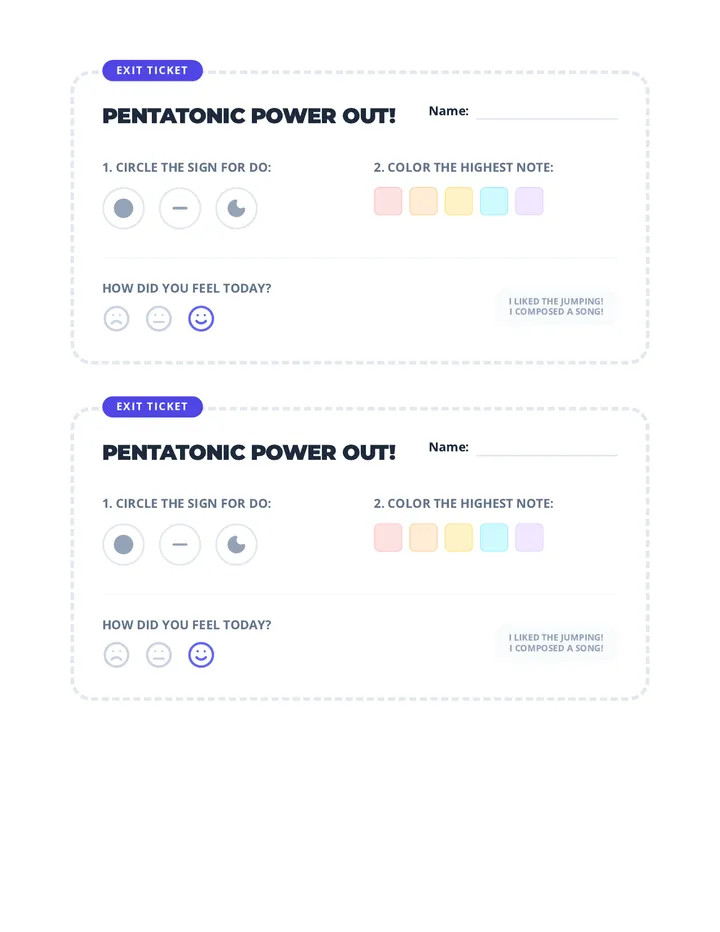 Pentatonic Power Exit Ticket