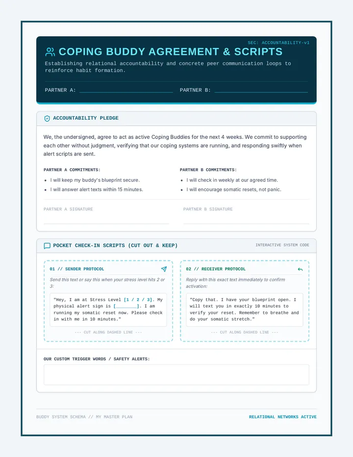 Buddy Agreement Script Worksheet