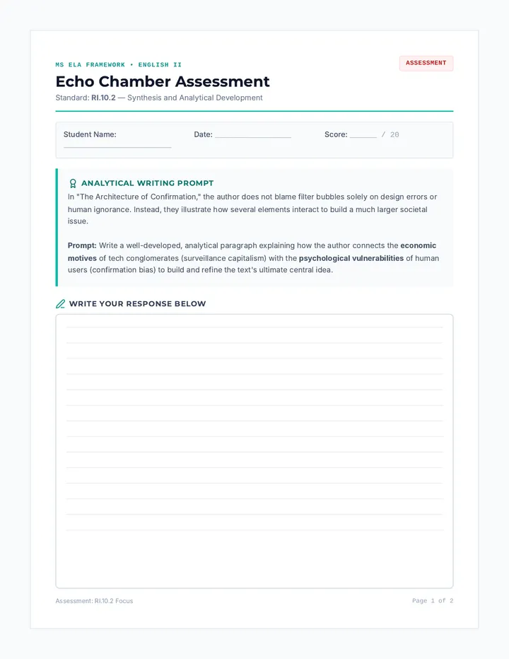 Echo Chamber Assessment Sheet