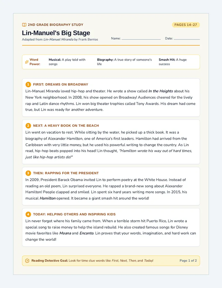 Broadway Beat Worksheet