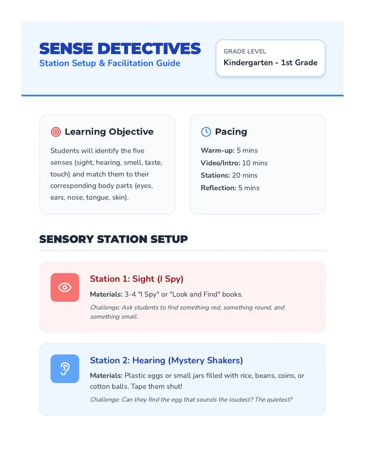 Sensory Stations Teacher Guide