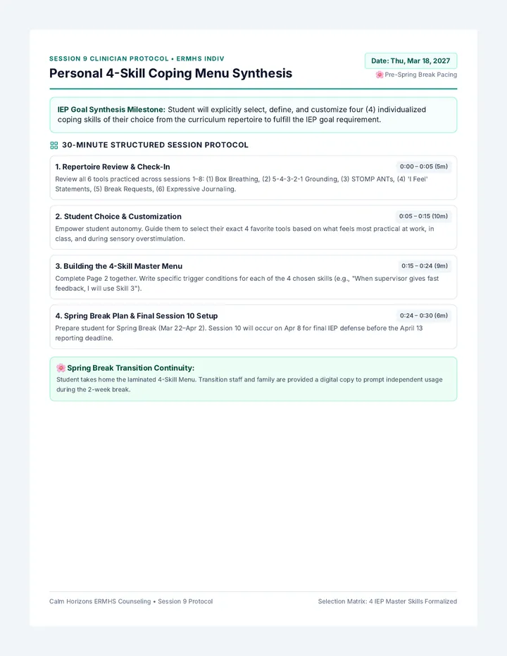 Personal Coping Menu Builder