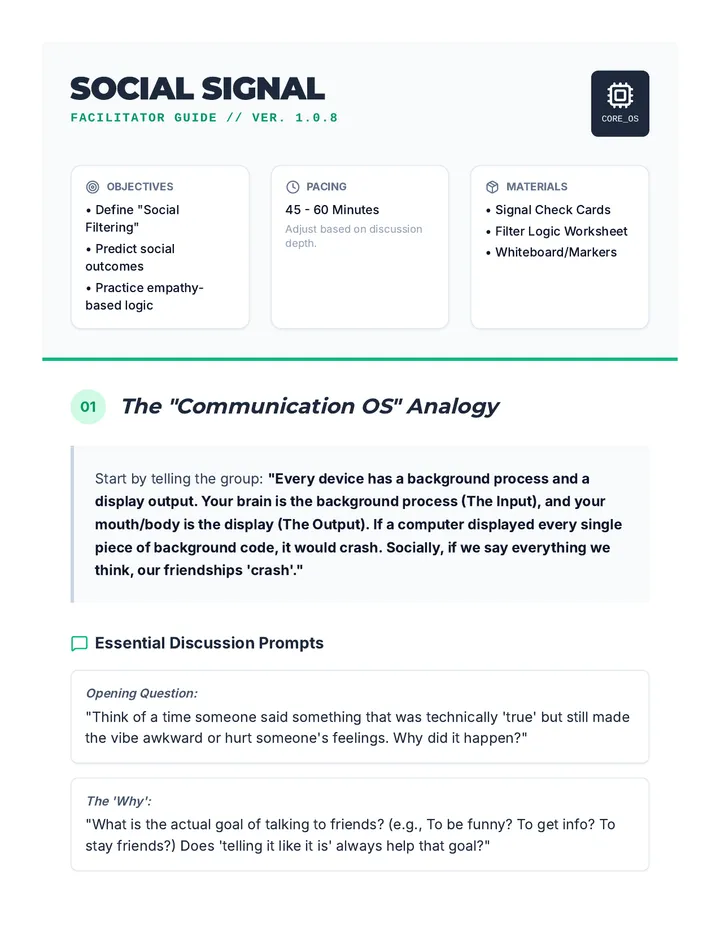 Social Signal Facilitator Guide