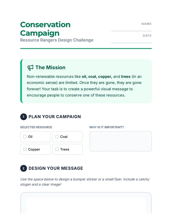 Conservation Campaign Worksheet