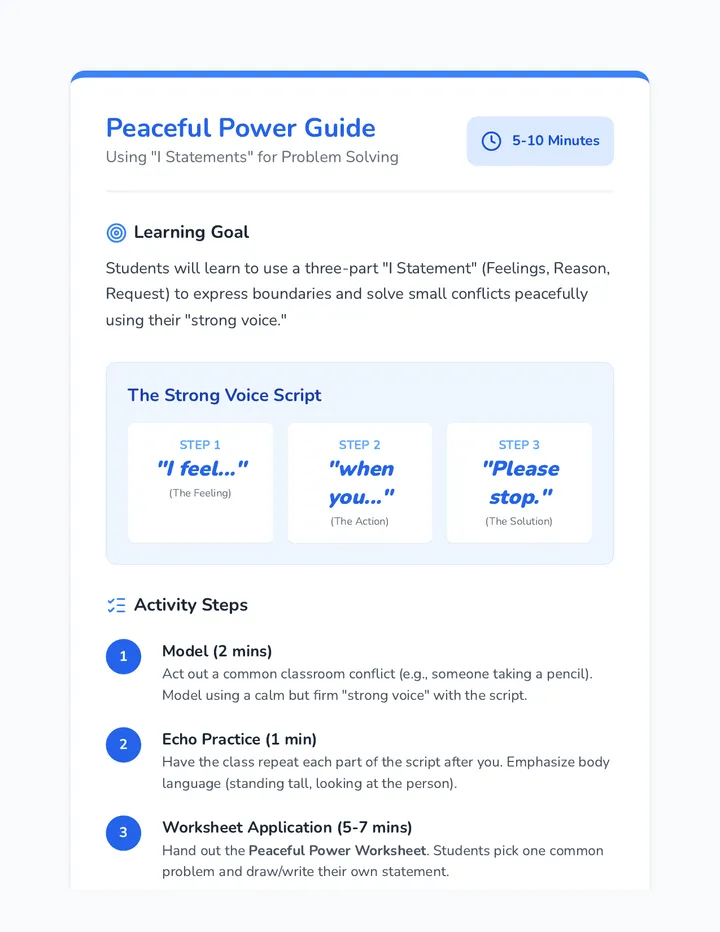 Peaceful Power Teacher Guide