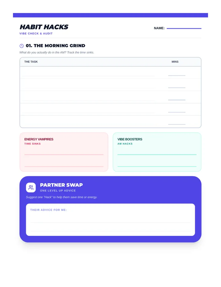 Habit Hacks Activity Sheet