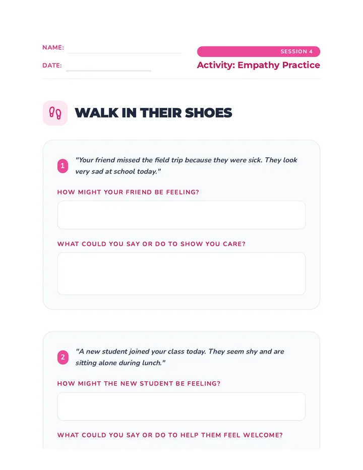 Empathy Walk in Their Shoes Activity