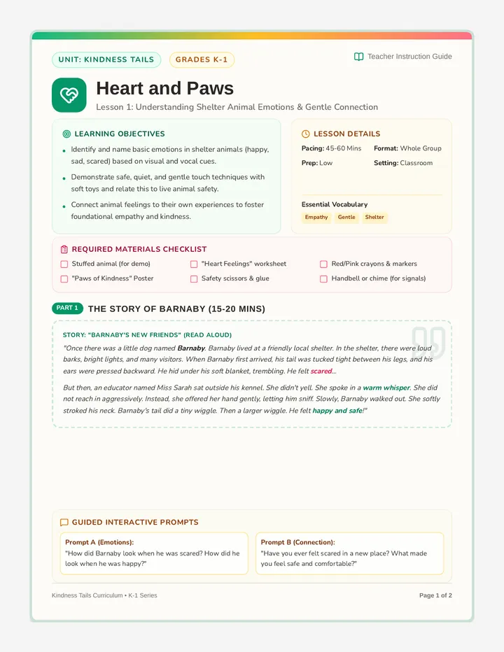 Heart and Paws Teacher Guide
