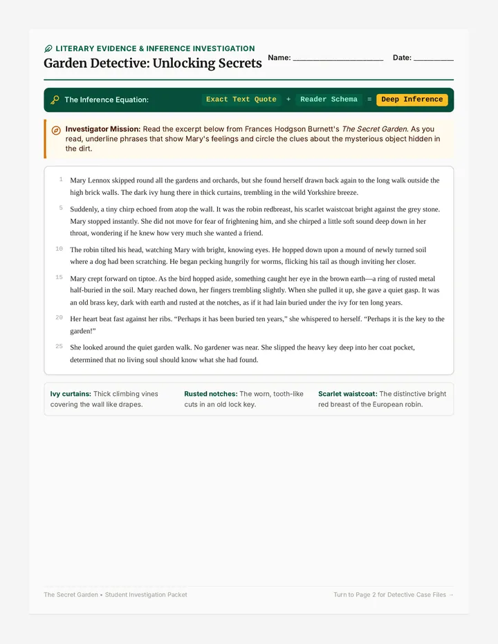 Garden Detective Worksheet