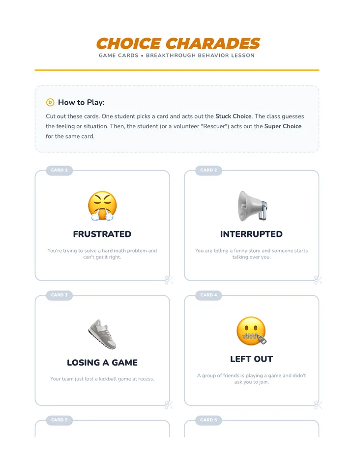 Choice Charades Game