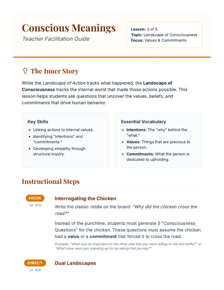 Conscious Meanings Teacher Guide