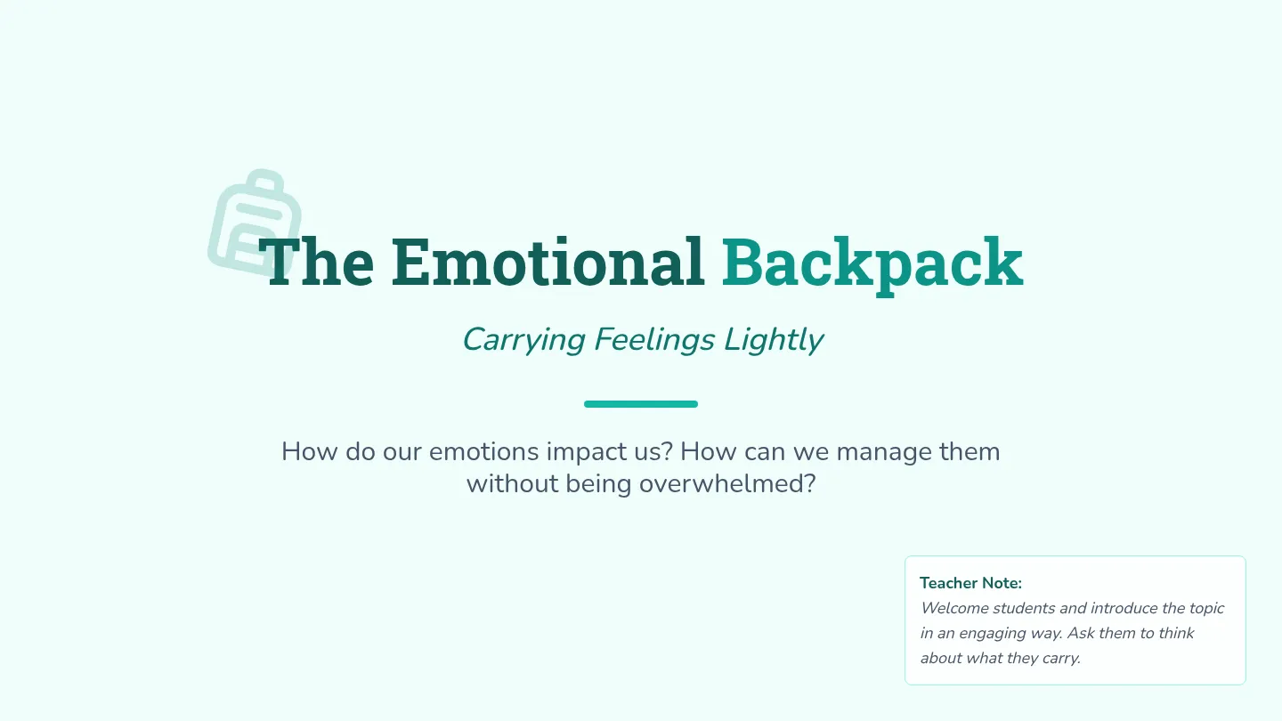 Emotional Backpack Slide Deck