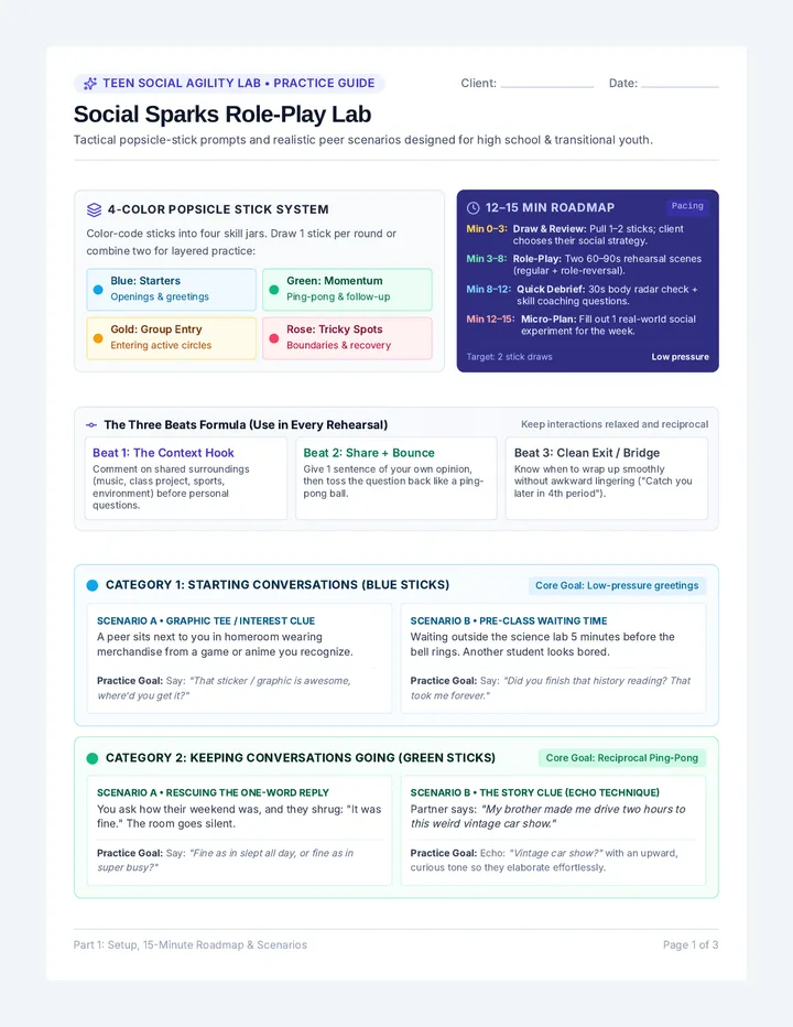 Social Sparks Roleplay Activity