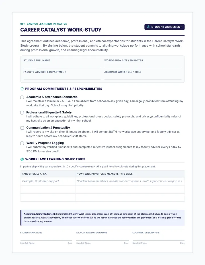 Career Catalyst Student Agreement