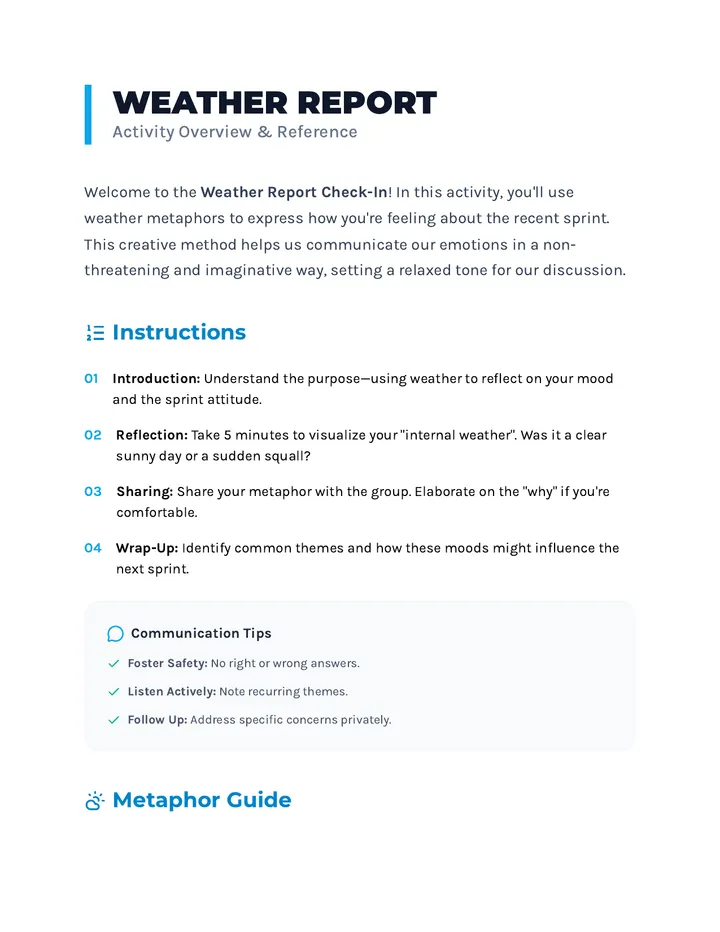 Weather Report Activity Handout