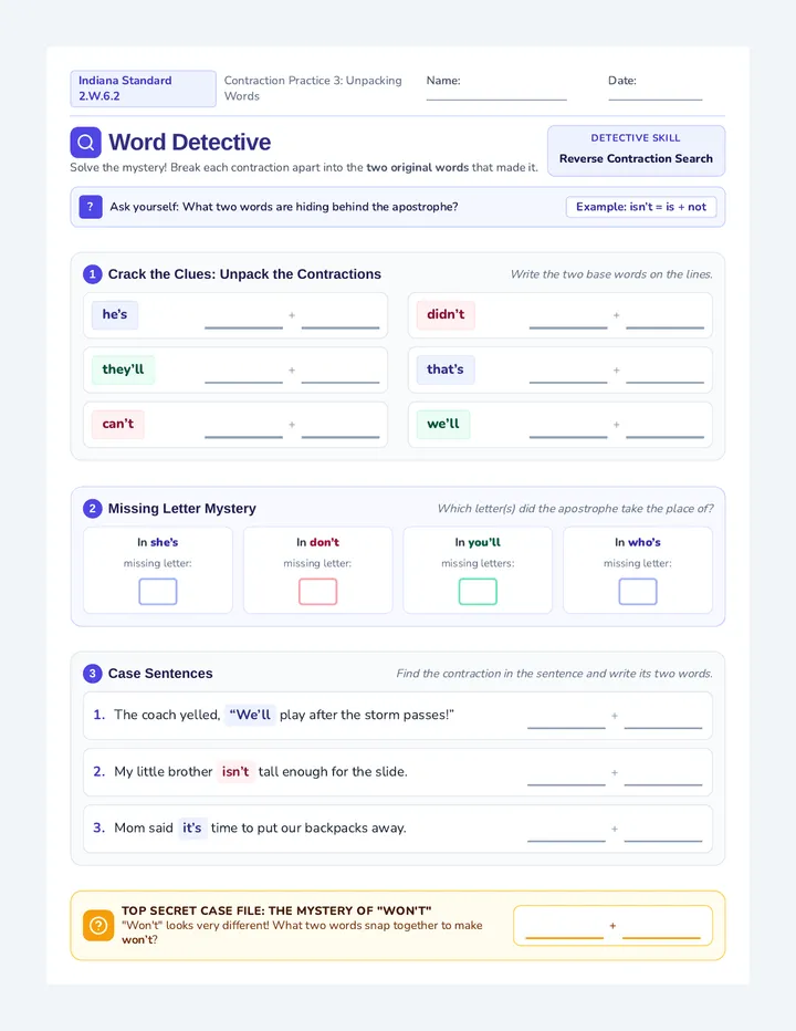 Word Detective Worksheet