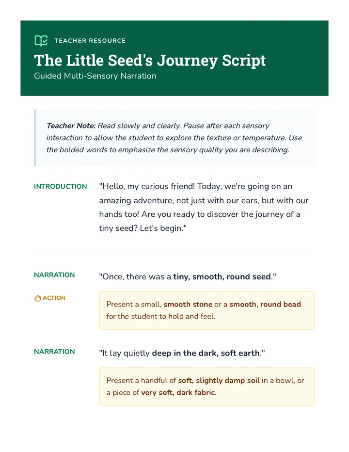 Sensory Story Time Script
