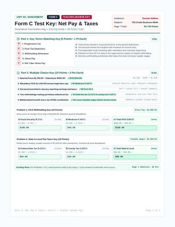 Form C Test Key