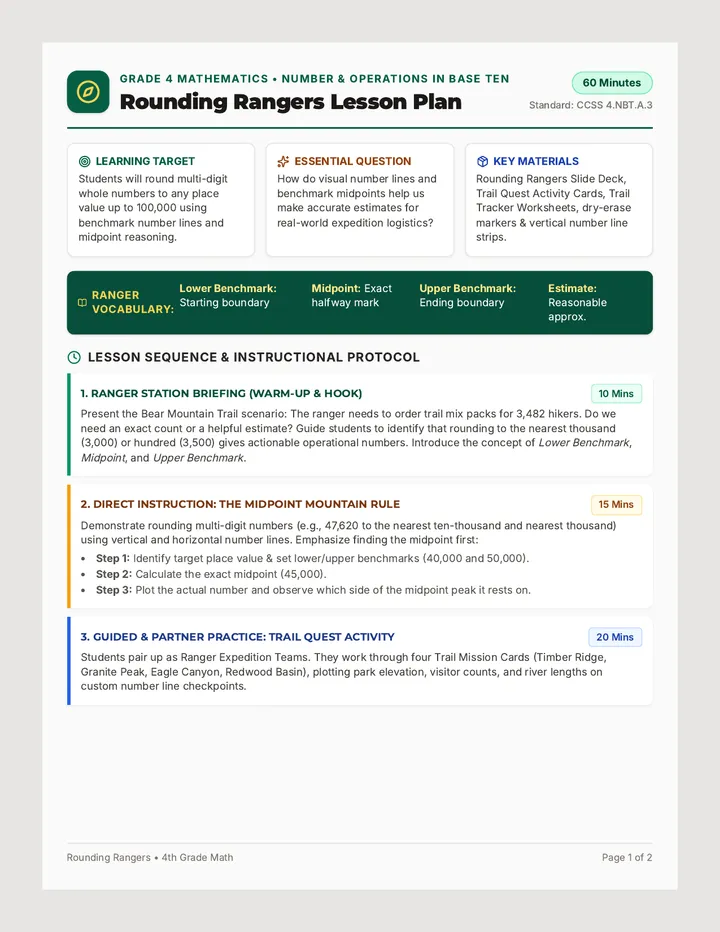 Rounding Rangers Lesson Plan