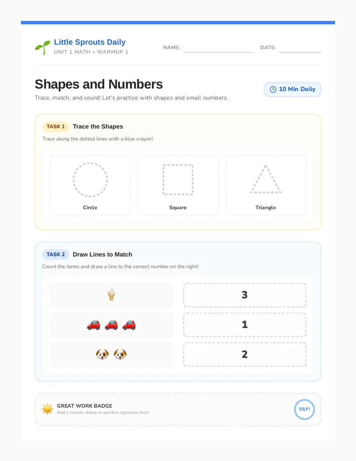 Shape Match Daily Warmup