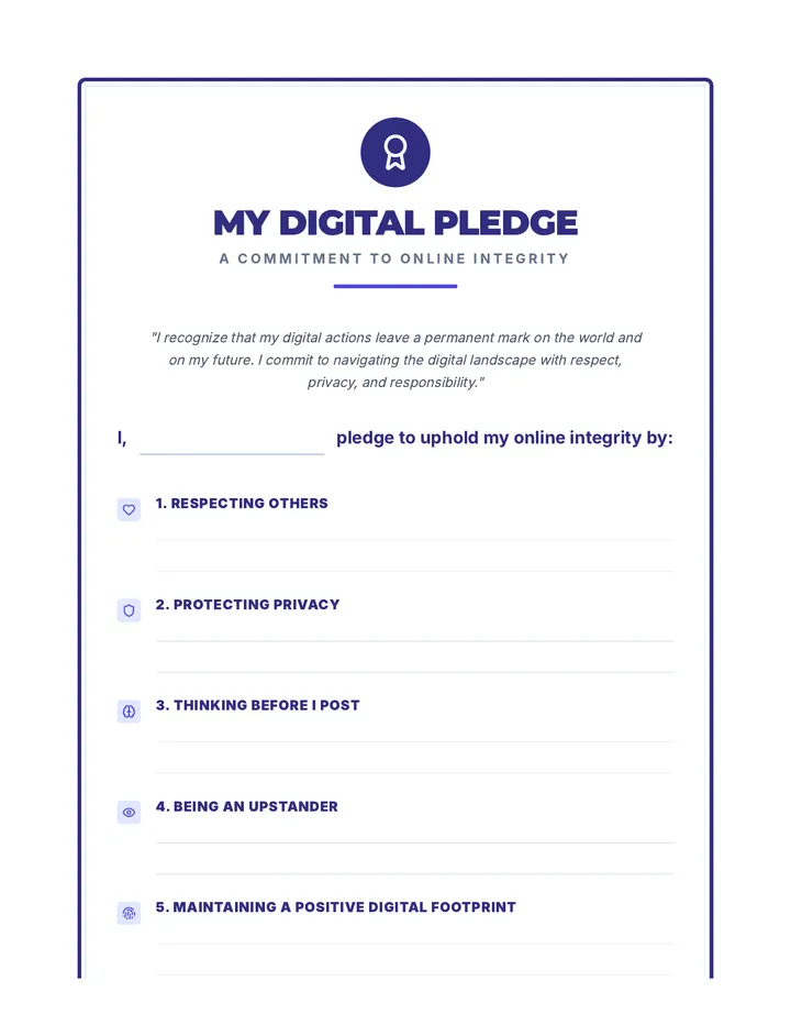 My Digital Pledge Exit Ticket