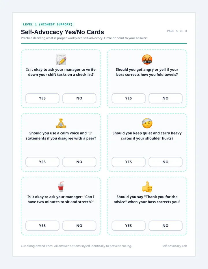 Self Advocacy Flashcards